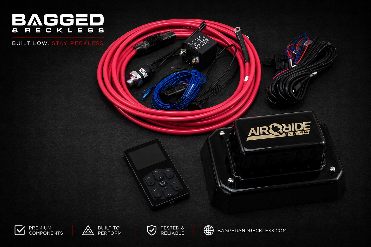 Bagged & Reckless Premium Digital 4-Way Air Suspension Management – Manifold & Controller Only
