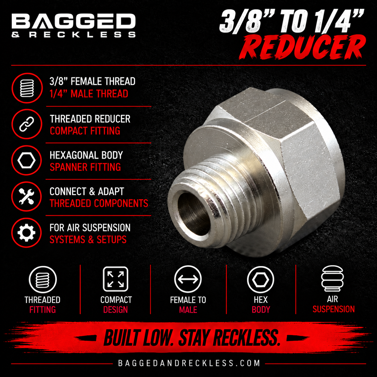 REDUCER 3/8" ID - 1/4" OD