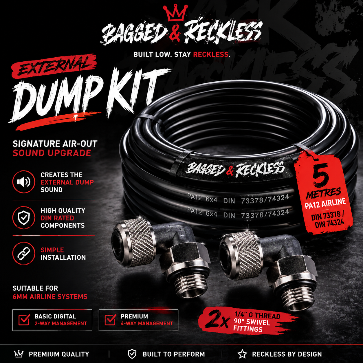 Bagged & Reckless External Dump Kit – Signature Air-Out Sound Upgrade