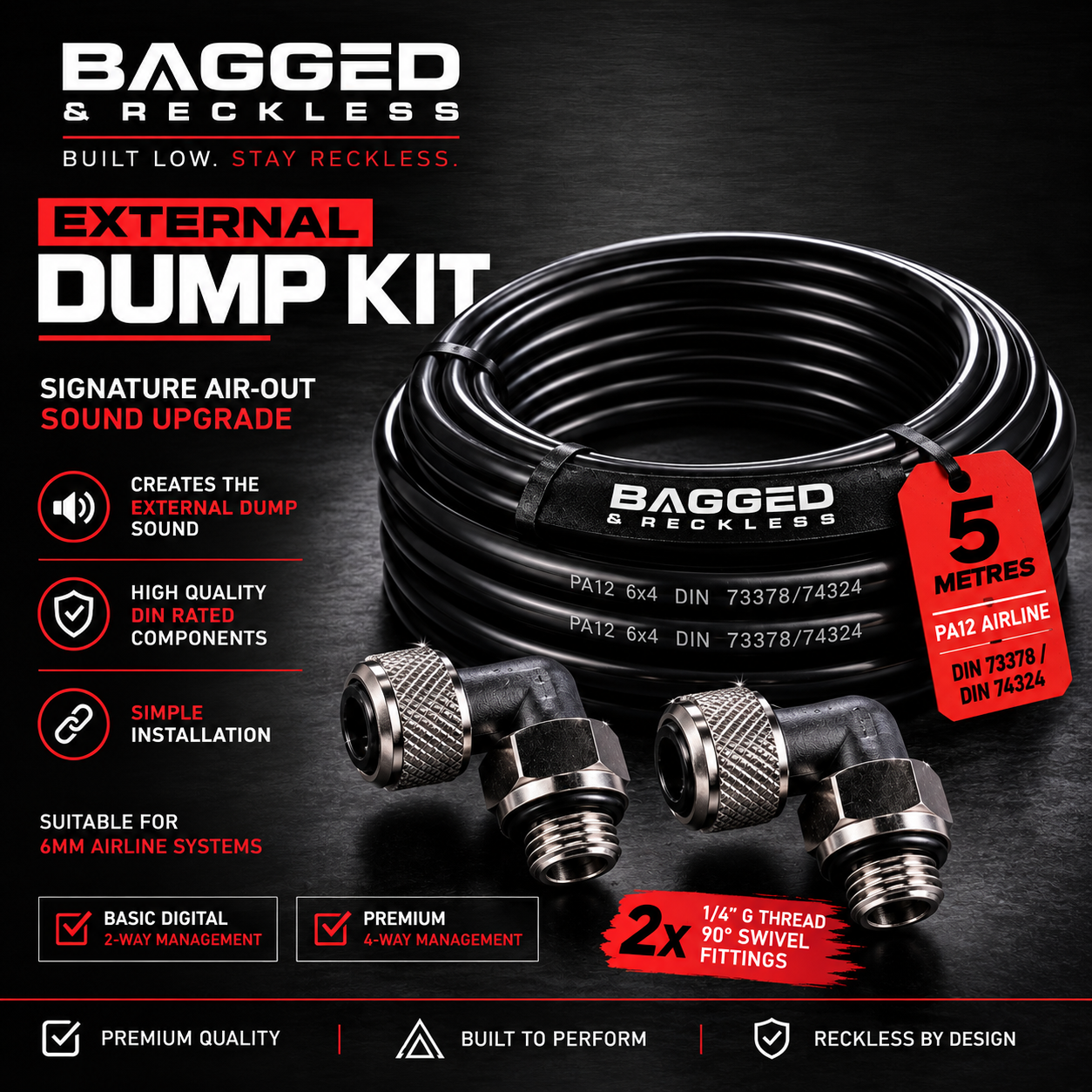 Bagged & Reckless External Dump Kit – Signature Air-Out Sound Upgrade