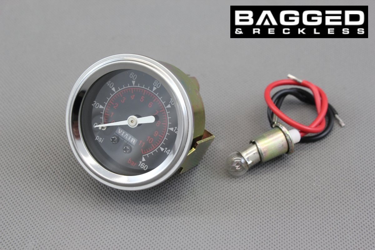 VIAIR DUAL MANOMETER 2"- BLACK ILLUMINATED