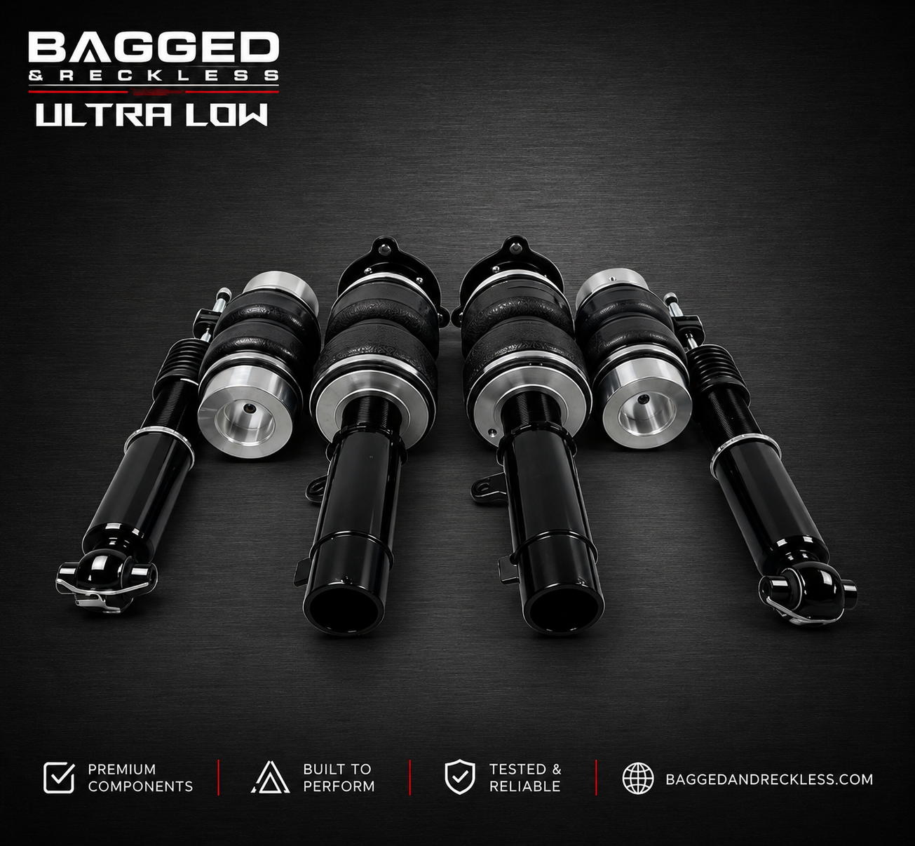 Additional image for Bagged & Reckless Ultra Low 2-Way Basic Digital Air Suspension Kit for Volkswagen Golf MK7 2012-2020 (FWD)